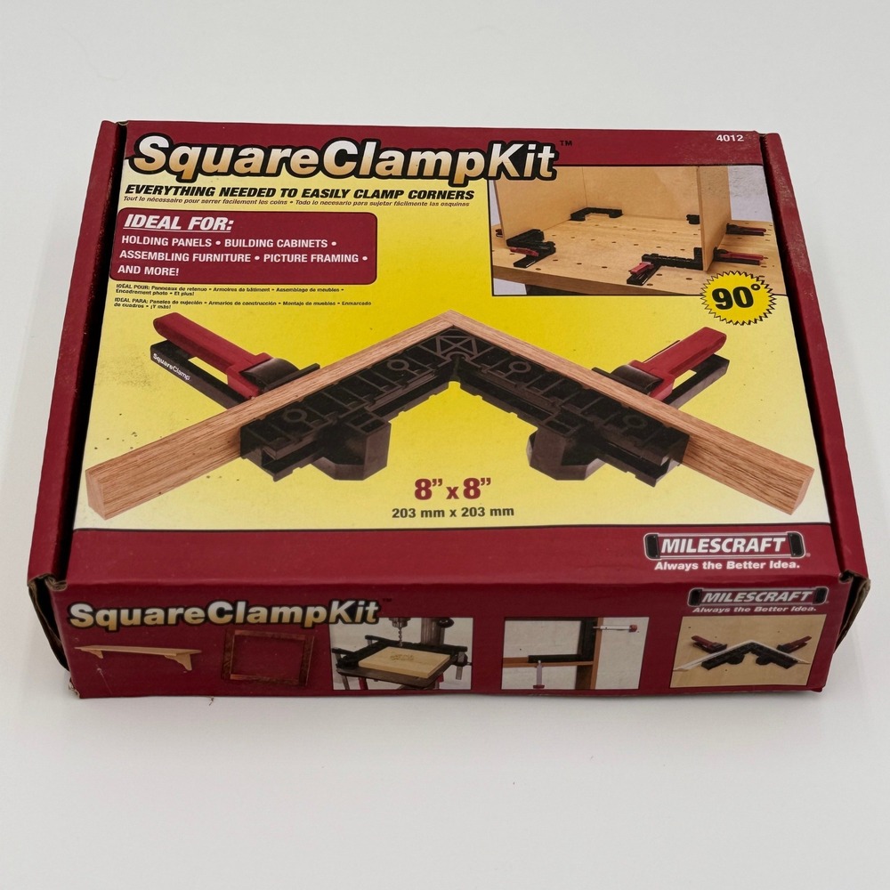 Milescraft 4012 SquareClampKit 8x8 Inch 90 Degree Corner Woodworking Clamp Set